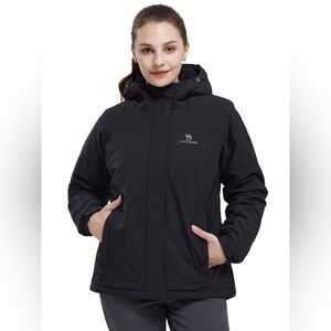 CAMEL CROWN Women's Black Ski Jacket